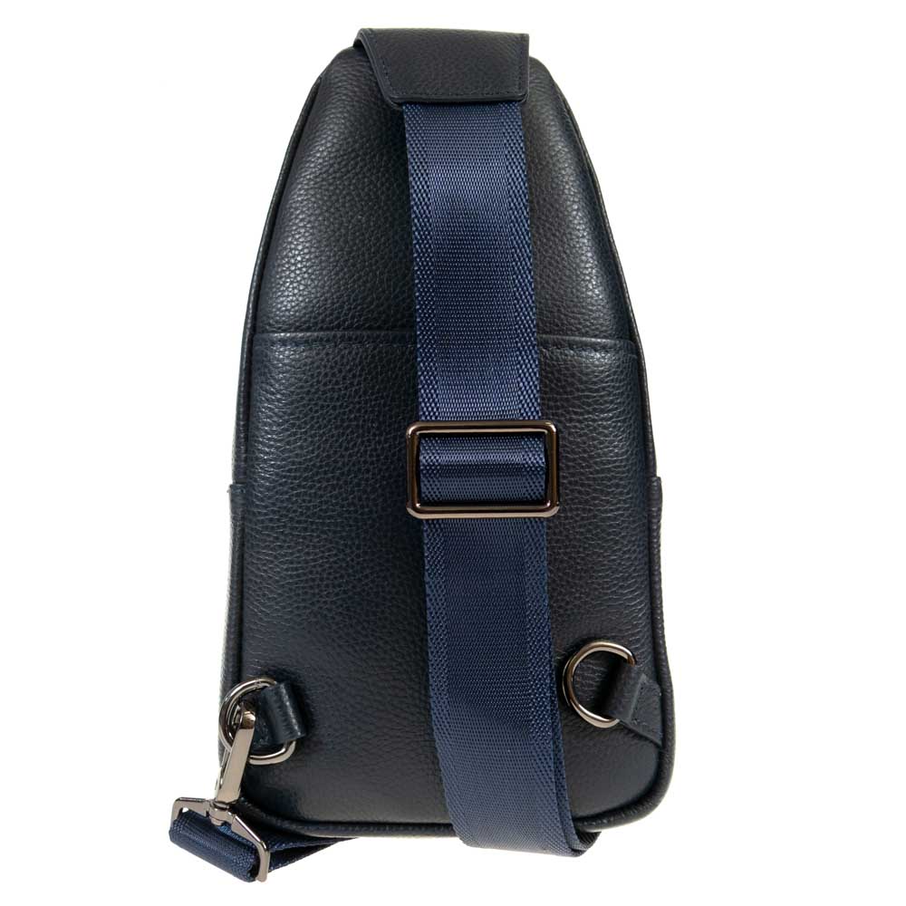 Мъжка чанта през рамо ENZO NORI модел BONO естествена кожа син