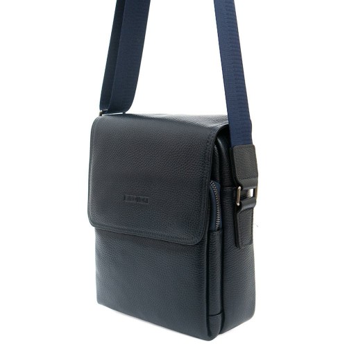 Мъжка чанта през рамо ENZO NORI модел ARMO естествена кожа тъмно син