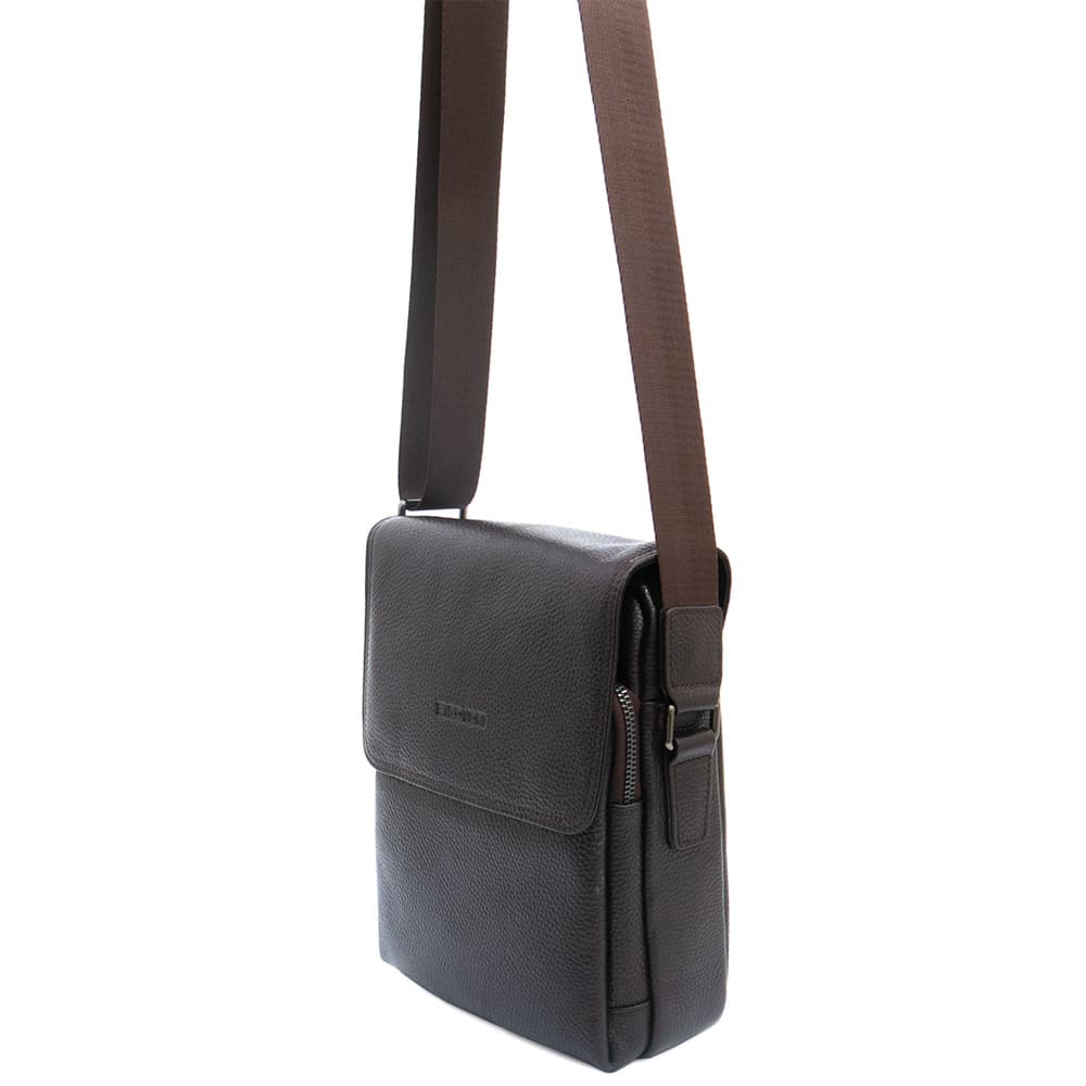 Мъжка чанта през рамо ENZO NORI модел ARMO естествена кожа кафяв