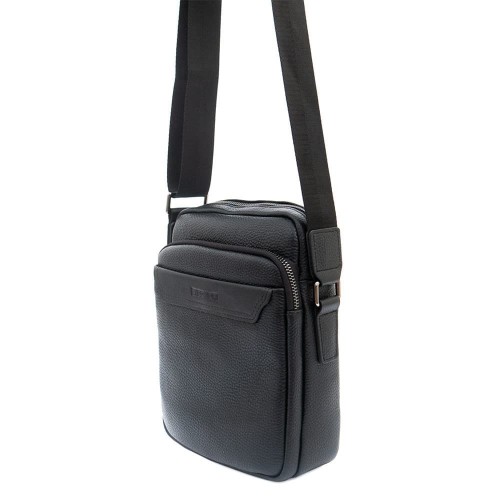 Мъжка чанта през рамо ENZO NORI модел MAURO естествена кожа черен