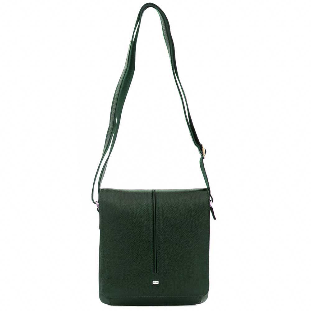 Мъжка чанта през рамо ENZO NORI модел ISAIA естествена кожа зелен