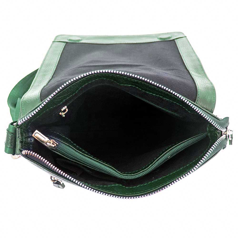 Мъжка чанта през рамо ENZO NORI модел ISAIA естествена кожа зелен
