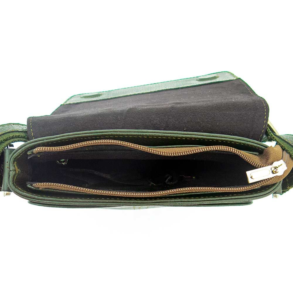 Мъжка чанта през рамо ENZO NORI модел TERZO естествена кожа зелен