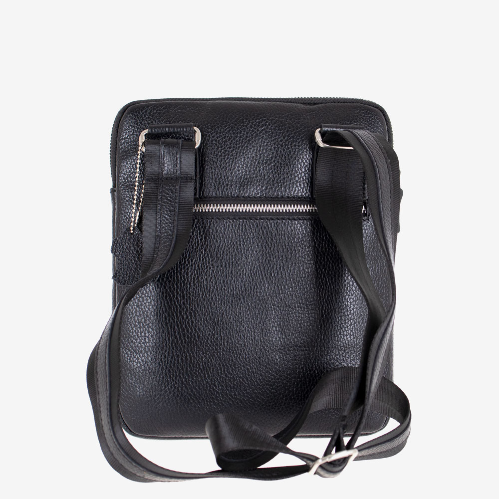 Mъжка чанта през рамо ENZO NORI модел DIEGO естествена кожа черен