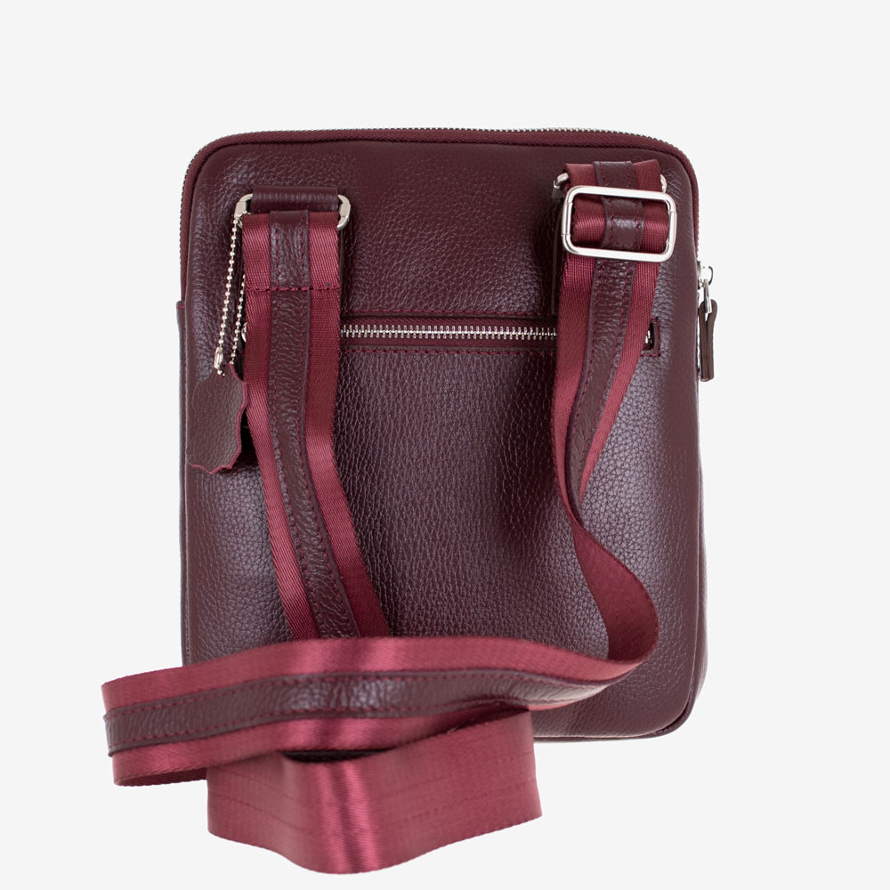 Mъжка чанта през рамо ENZO NORI модел DIEGO естествена кожа бордо