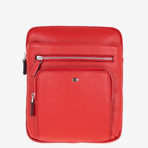 Mъжка чанта през рамо ENZO NORI модел DIEGO естествена кожа червен