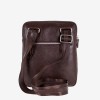 Mъжка чанта през рамо ENZO NORI модел DIEGO естествена кожа тъмно кафяв