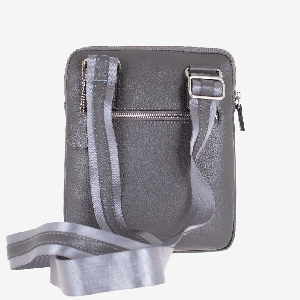 Mъжка чанта през рамо ENZO NORI модел DIEGO естествена кожа сив