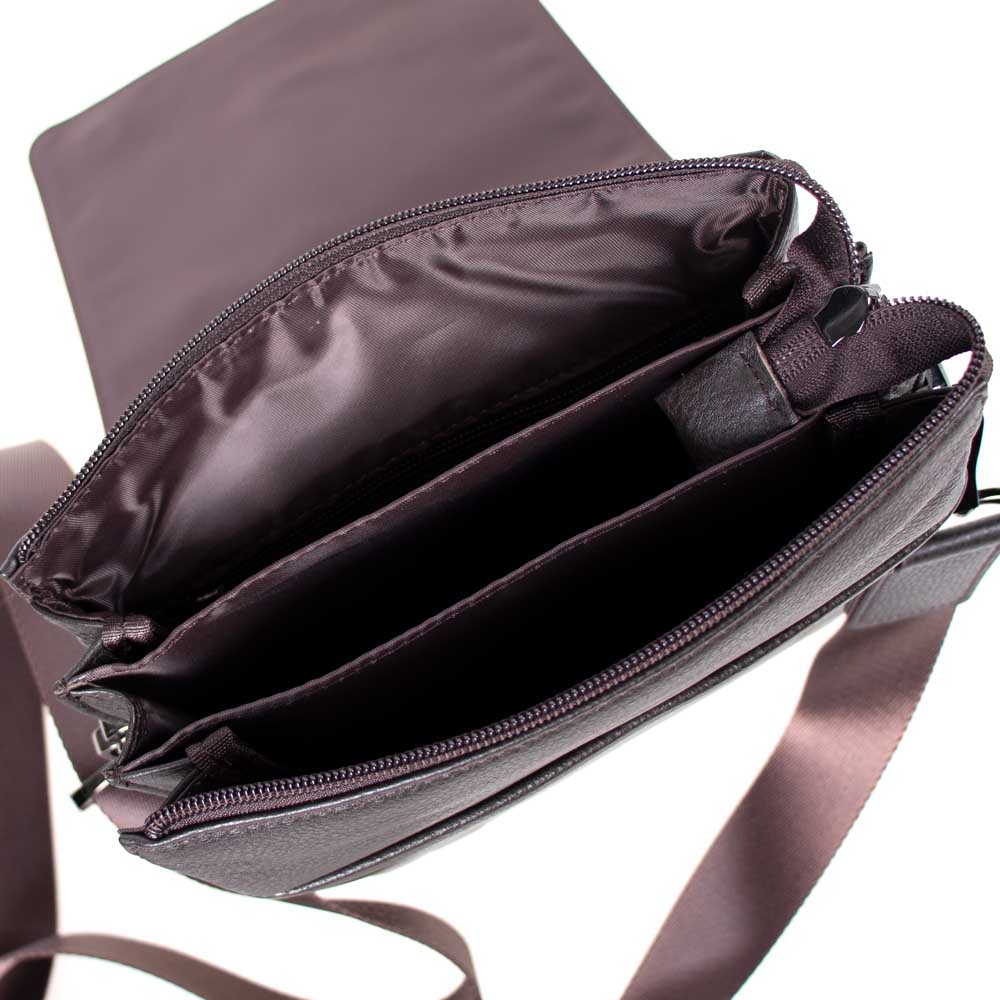 Mъжка чанта през рамо ENZO NORI модел MAURIZIO естествена кожа кафяв
