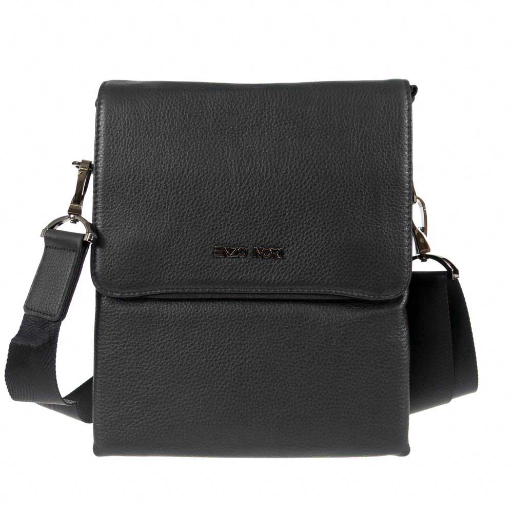 Мъжка чанта през рамо ENZO NORI модел TERAMO естествена кожа черен