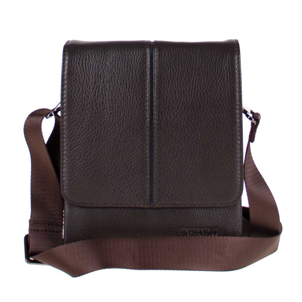 Мъжка чанта през рамо ENZO NORI модел RALF естествена кожа кафяв