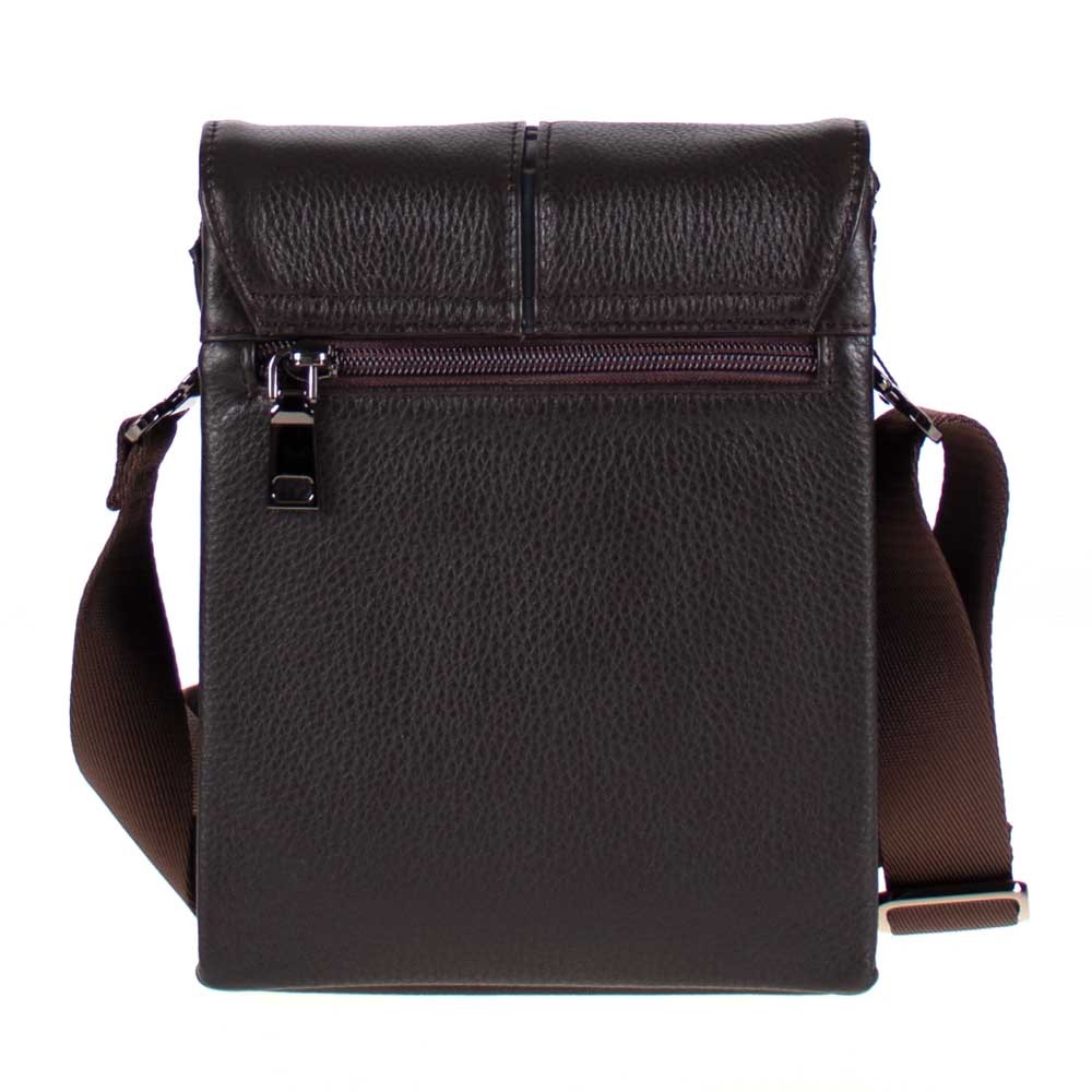 Мъжка чанта през рамо ENZO NORI модел RALF естествена кожа кафяв