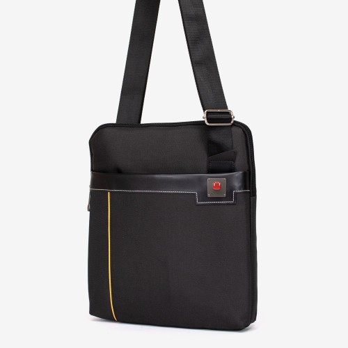Мъжка чанта през рамо  ENZO NORI модел MUNEZ текстил черен