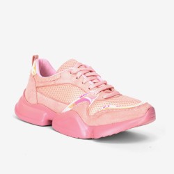 Дамски обувки модел PINK еко кожа текстил розов