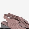 Дамски сандали на платформа модел VENICE естествена кожа лилав