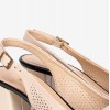 Дамски сандали на ток модел GRACE естествена кожа бежов