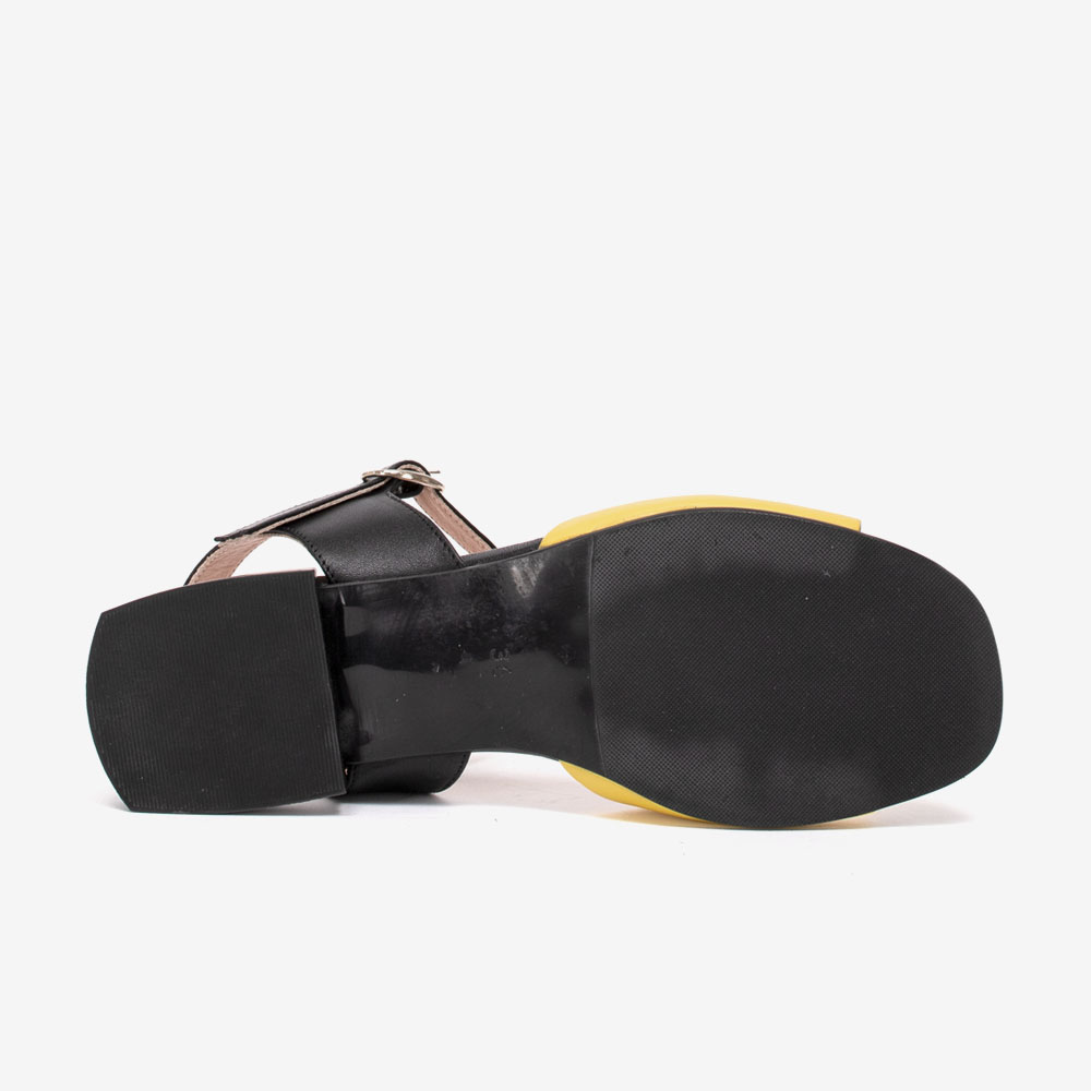 Дамски сандали модел EVE естествена кожа жълт
