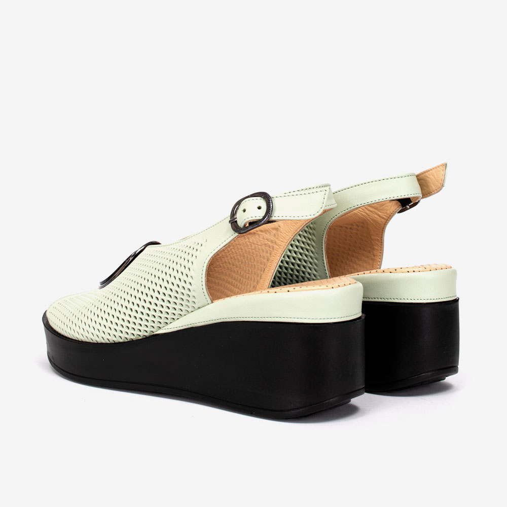 Дамски сандали модел KYLIE естествена кожа зелен