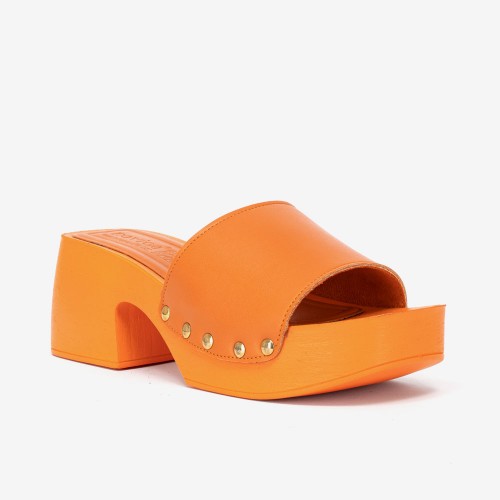 Дамски чехли модел BROOKE еко кожа оранжев