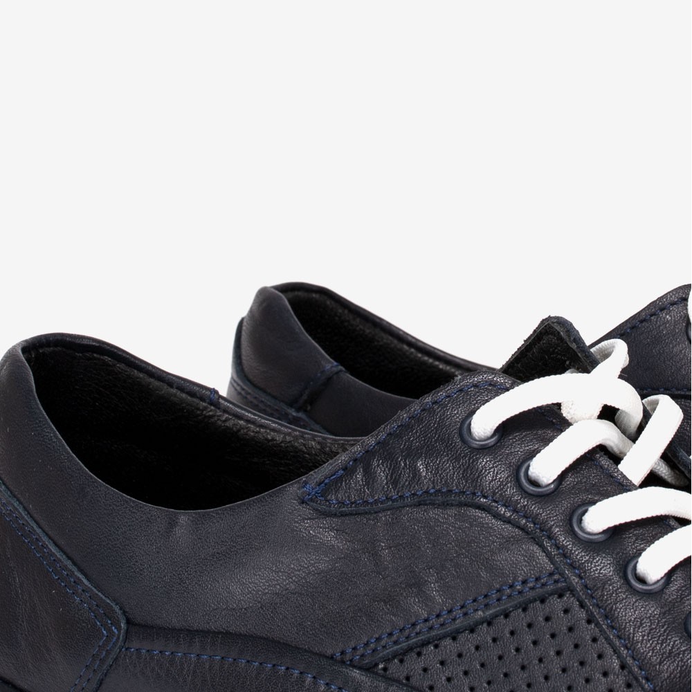 Мъжки обувки модел CESARE естествена кожа тъмно син
