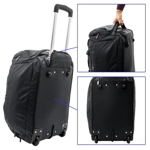 Пътна чанта с колелца ENZO NORI модел HEFTY текстил черен