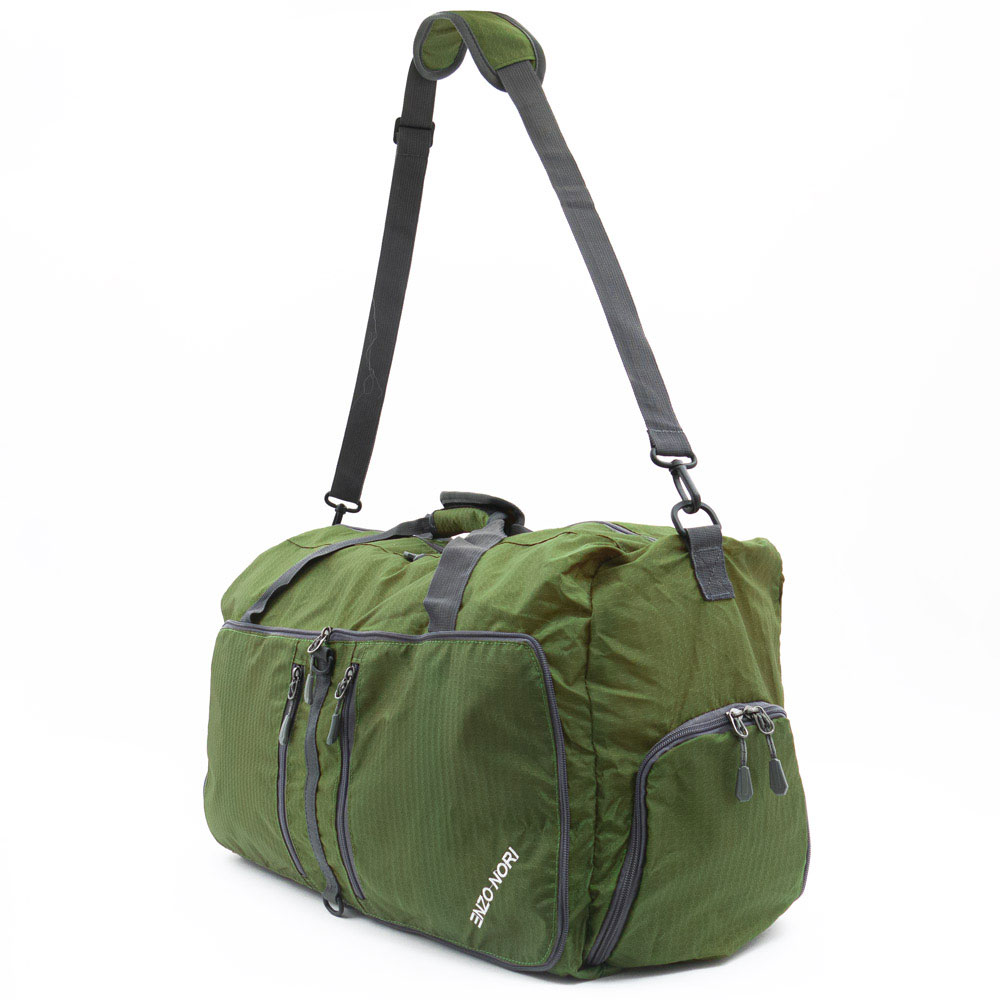 Сгъваем сак за пътуване ENZO NORI модел SWIFT дълга подвижна дръжка цвят зелен