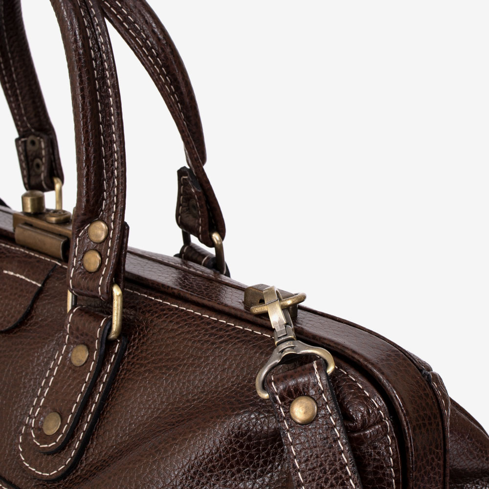 Пътна чанта ENZO NORI модел ROBBIE естествена кожа кафяв