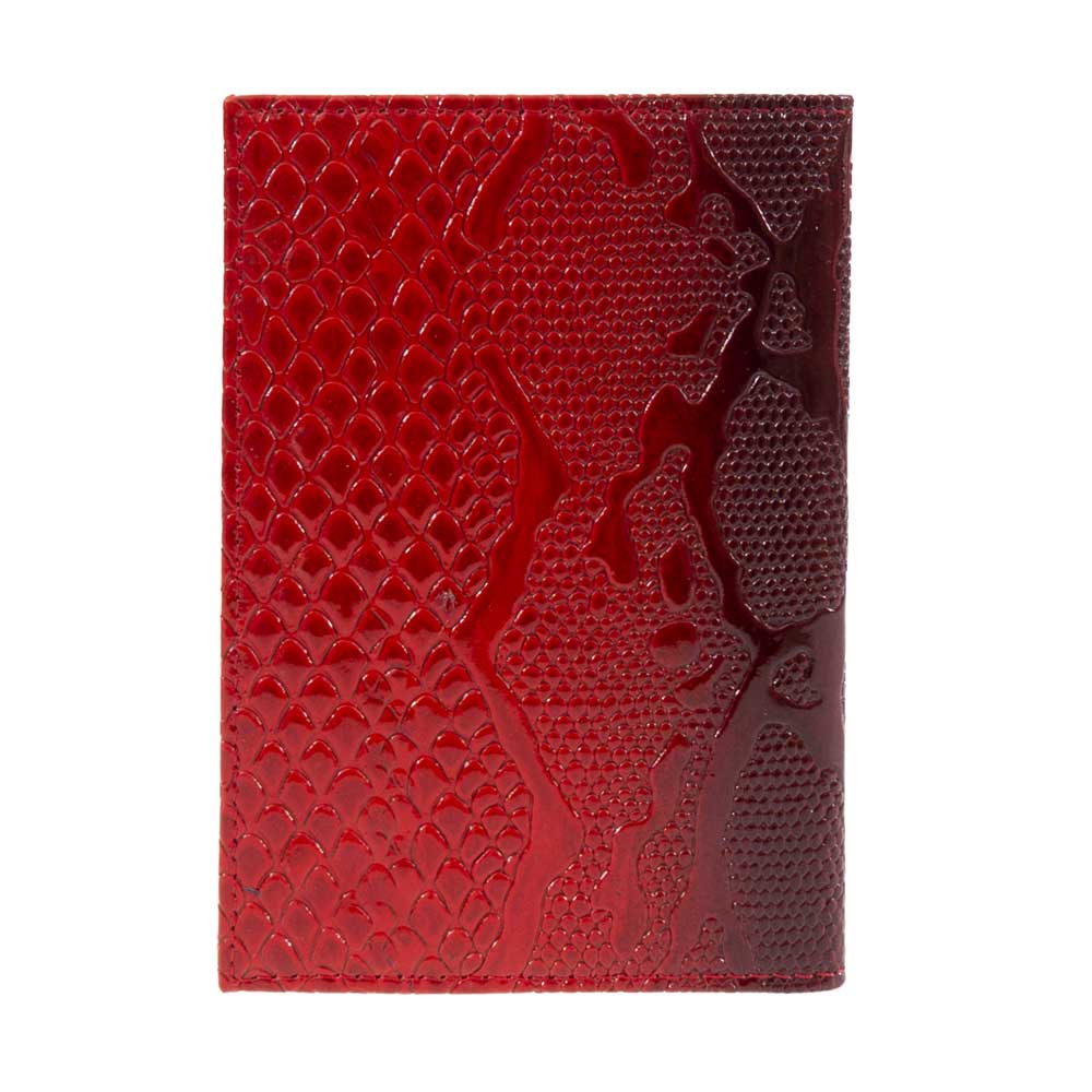 Калъф за документи ENZO NORI модел CORSO естествена кожа червен змийски принт