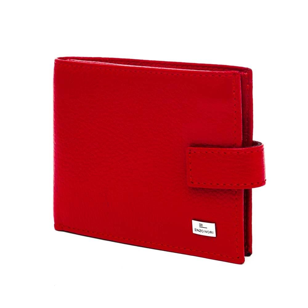Стилен мъжки портфейл от естествена кожа ENZO NORI модел TOMA цвят червен