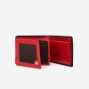 Подаръчен сет ENZO NORI модел FATE-S мъжки портфейл и мъжки колан черен-червен