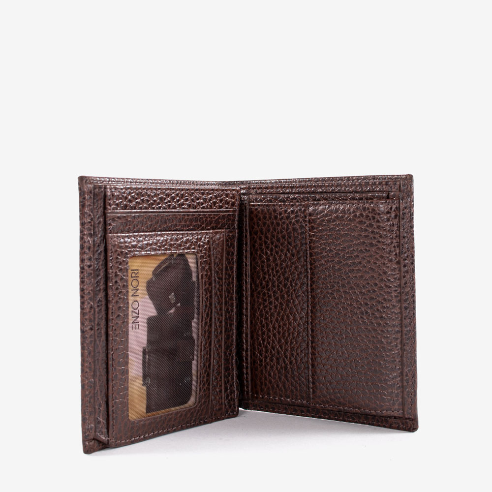 Мъжки портфейл ENZO NORI модел MANOLO естествена кожа тъмно кафяв