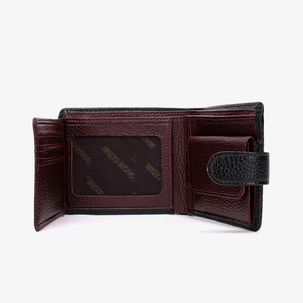 Подаръчен сет модел FONTI мъжки портфейл и мъжки колан ENZO NORI черен