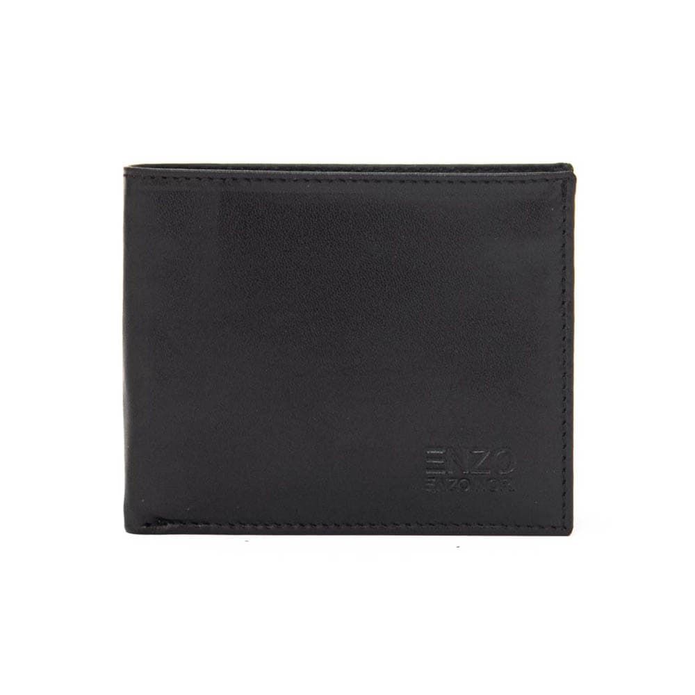 Изчистен малък мъжки портфейл от естествена кожа ENZO NORI модел OLIVER цвят черен