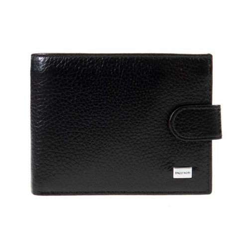 Мъжки портфейл ENZO NORI модел HUGO естествена кожа черен-бордо