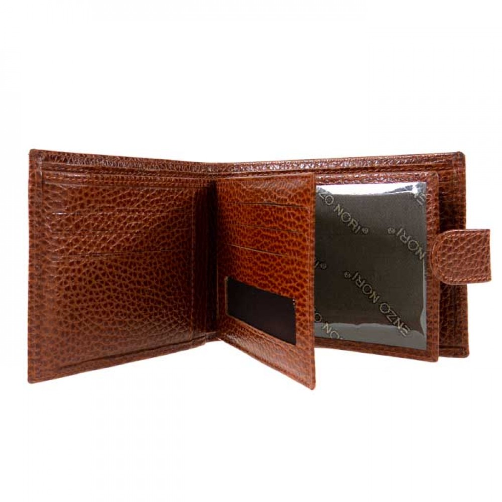 Мъжки портфейл ENZO NORI модел HUGO естествена кожа светло кафяв