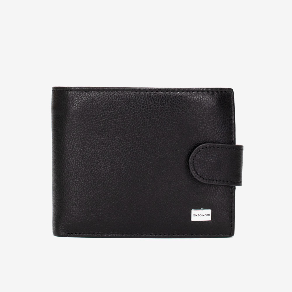 Подаръчен сет модел EZIO мъжки портфейл и мъжки колан ENZO NORI черен