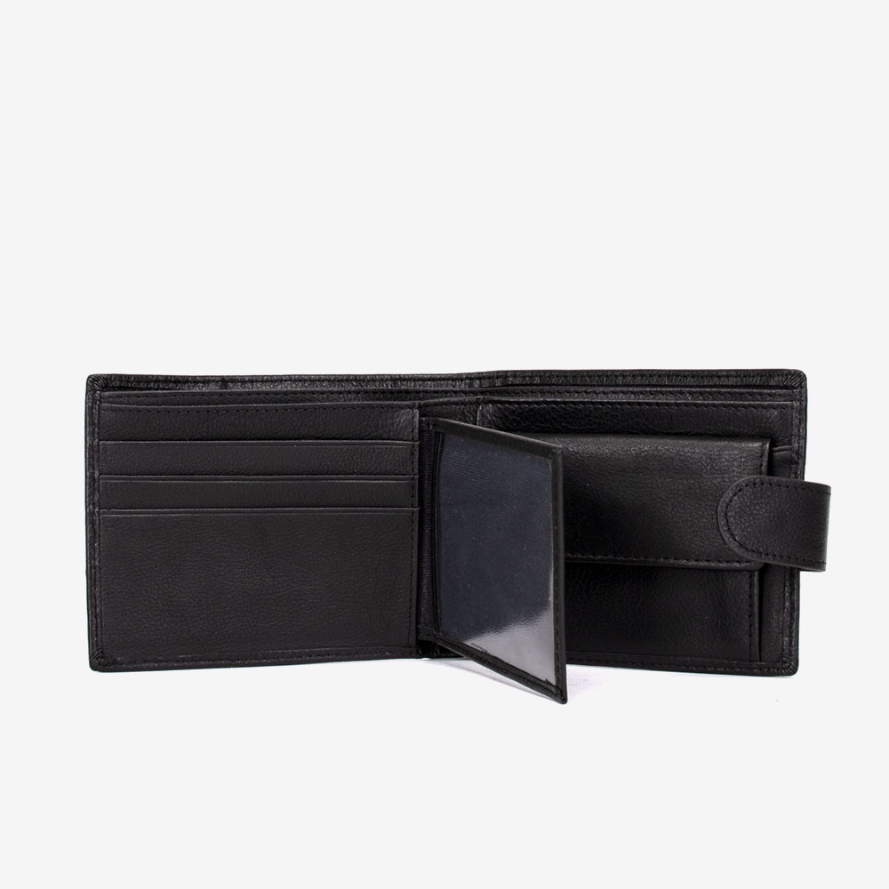 Подаръчен сет модел VICTOR мъжки портфейл и мъжки колан ENZO NORI черен