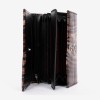 Дамско портмоне ENZO NORI от естествена кожа кафяв-черен лак