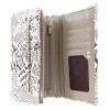 Дамско портмоне от естествена фина напа кожа ENZO NORI модел CLASSIQUE цвят бежов змийски с букви