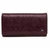 Стилно дамско портмоне от естествена фина напа кожа ENZO NORI модел CLASSIQUE цвят бордо с цветя