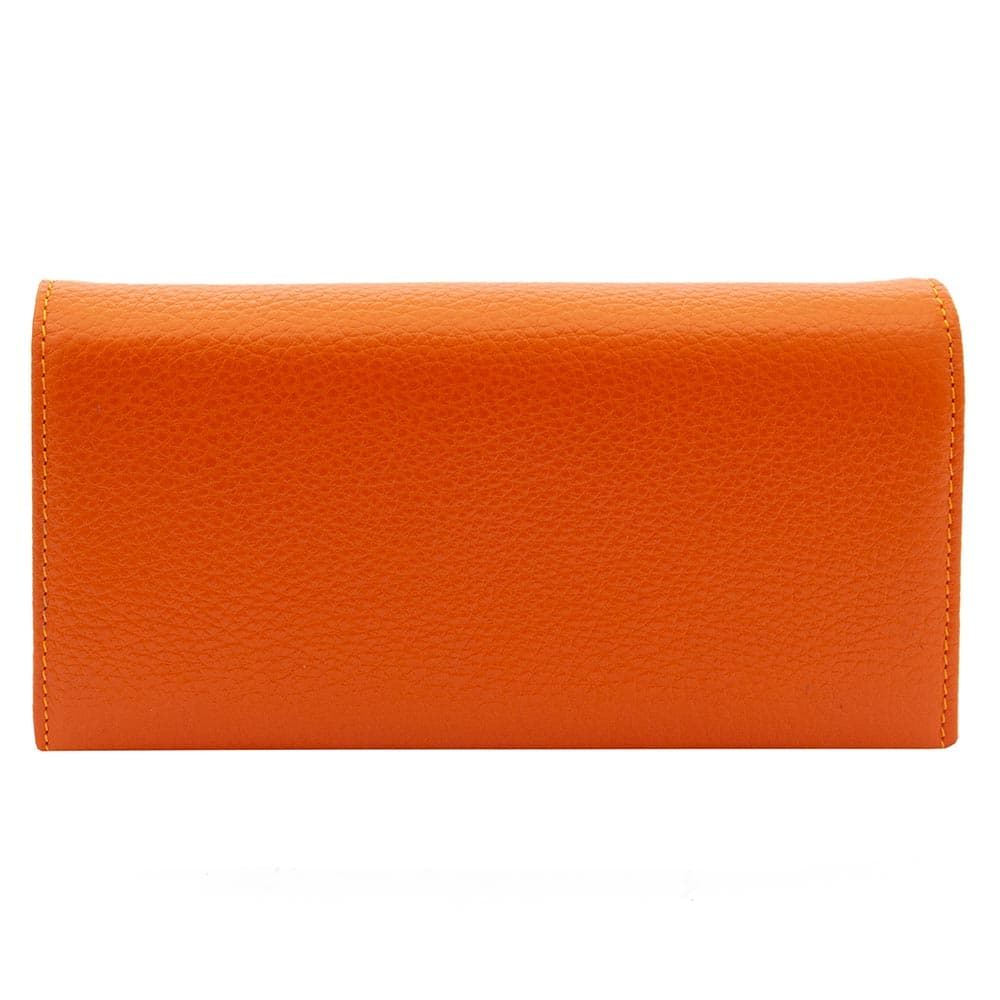 Дамско портмоне ENZO NORI модел CLASSIQUE естествена кожа оранжев