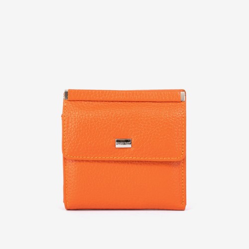 Малко дамско портмоне ENZO NORI модел MINI естествена кожа оранжев