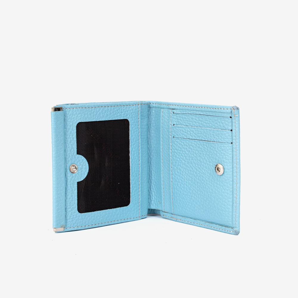 Малко дамско портмоне ENZO NORI модел MINI естествена кожа светло син