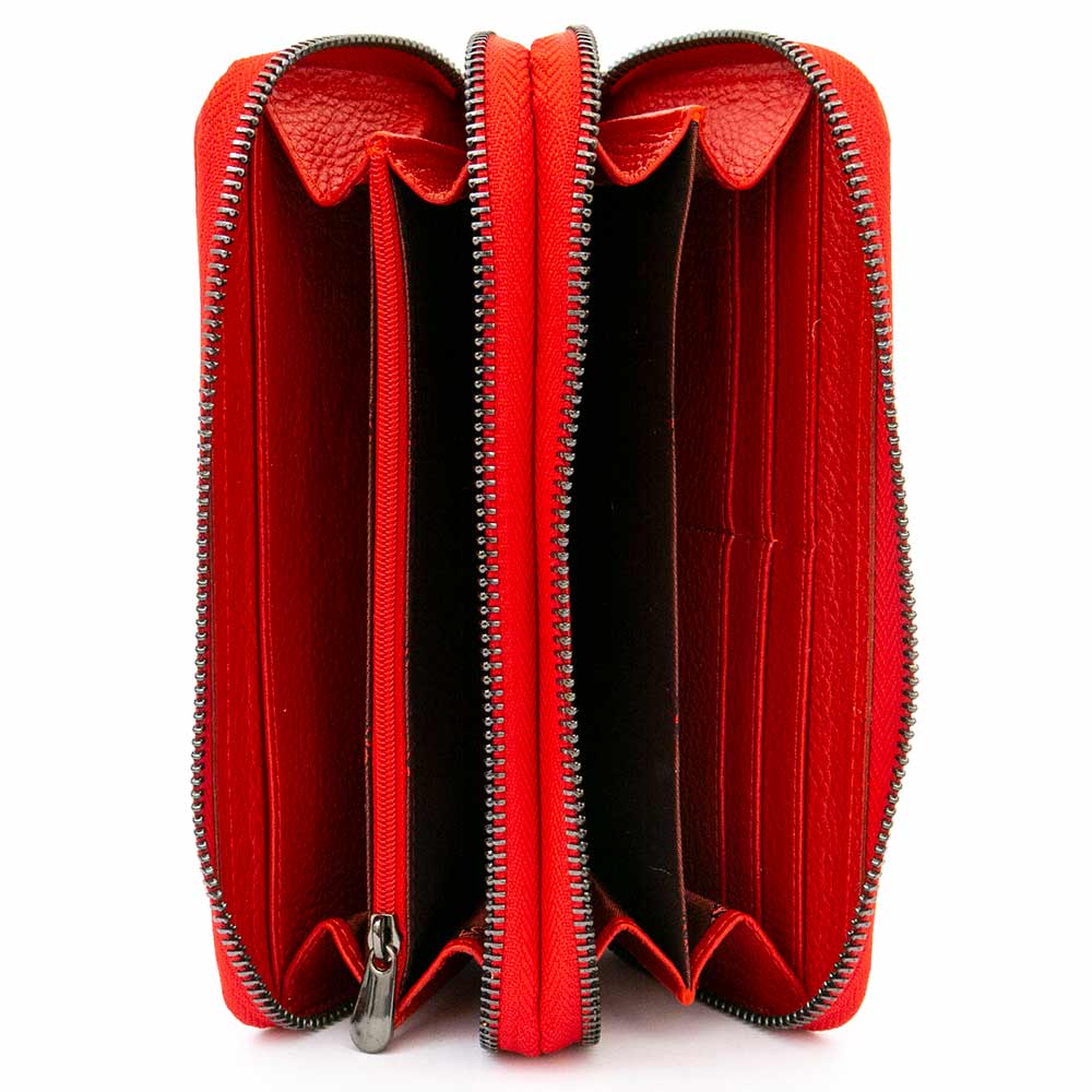 Дамско портмоне ENZO NORI модел SWING естествена кожа червен