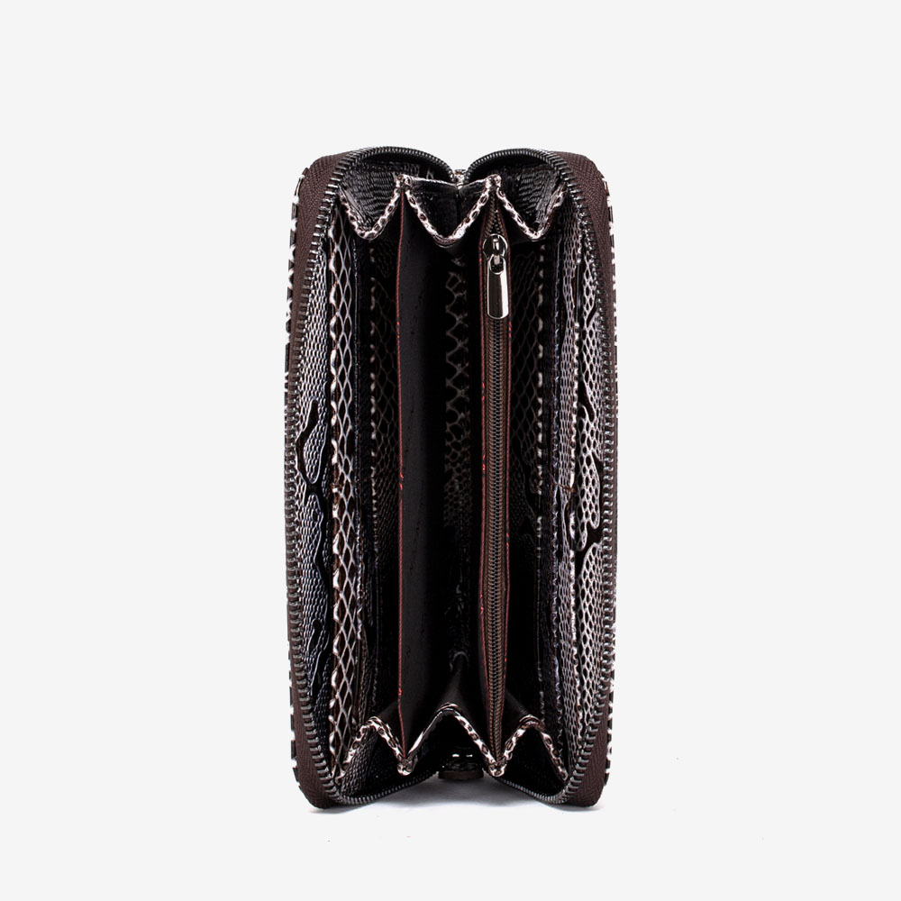 Дамско портмоне ENZO NORI модел GAIA естествена кожа бежов-кафяв