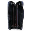 Елегантно дамско портмоне с цип ENZO NORI модел GAIA от естествена кожа с дръжка за ръка цвят тъмно син лак