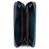 Красиво дамско портмоне с цип ENZO NORI модел GAIA от естествена кожа с дръжка за ръка цвят син кроко лазер