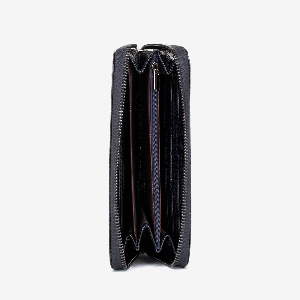 Дамско портмоне ENZO NORI модел GAIA естествена кожа тъмно син лак