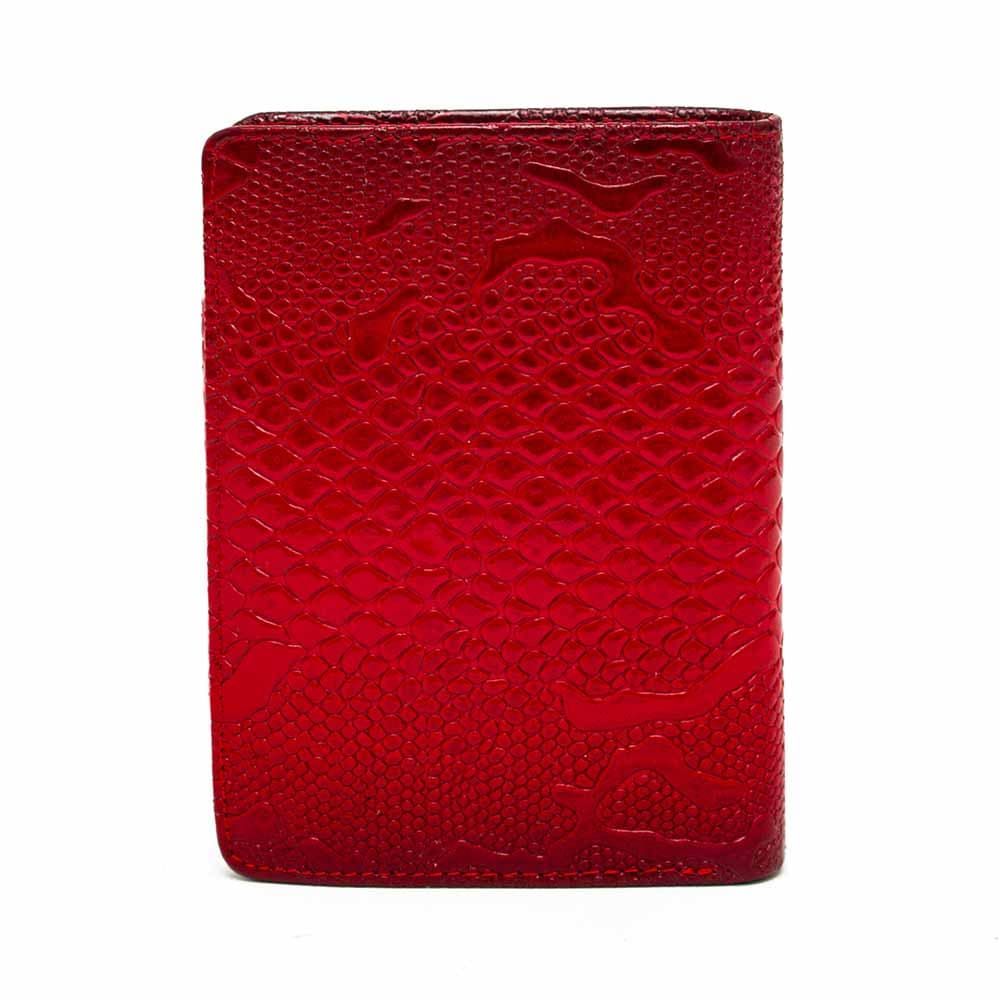 Дамско портмоне ENZO NORI модел TANGO естествена кожа червен принт