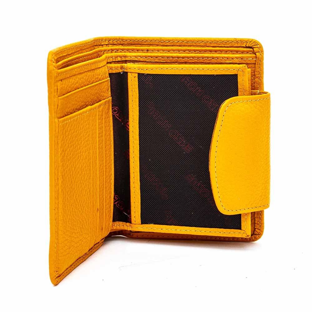 Малко жълто дамско портмоне от естествена фина напа кожа ENZO NORI модел TANGO 